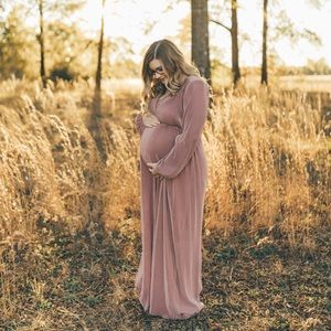 BALTIC BORN VENUS ROSE PLEATED MAXI DRESS